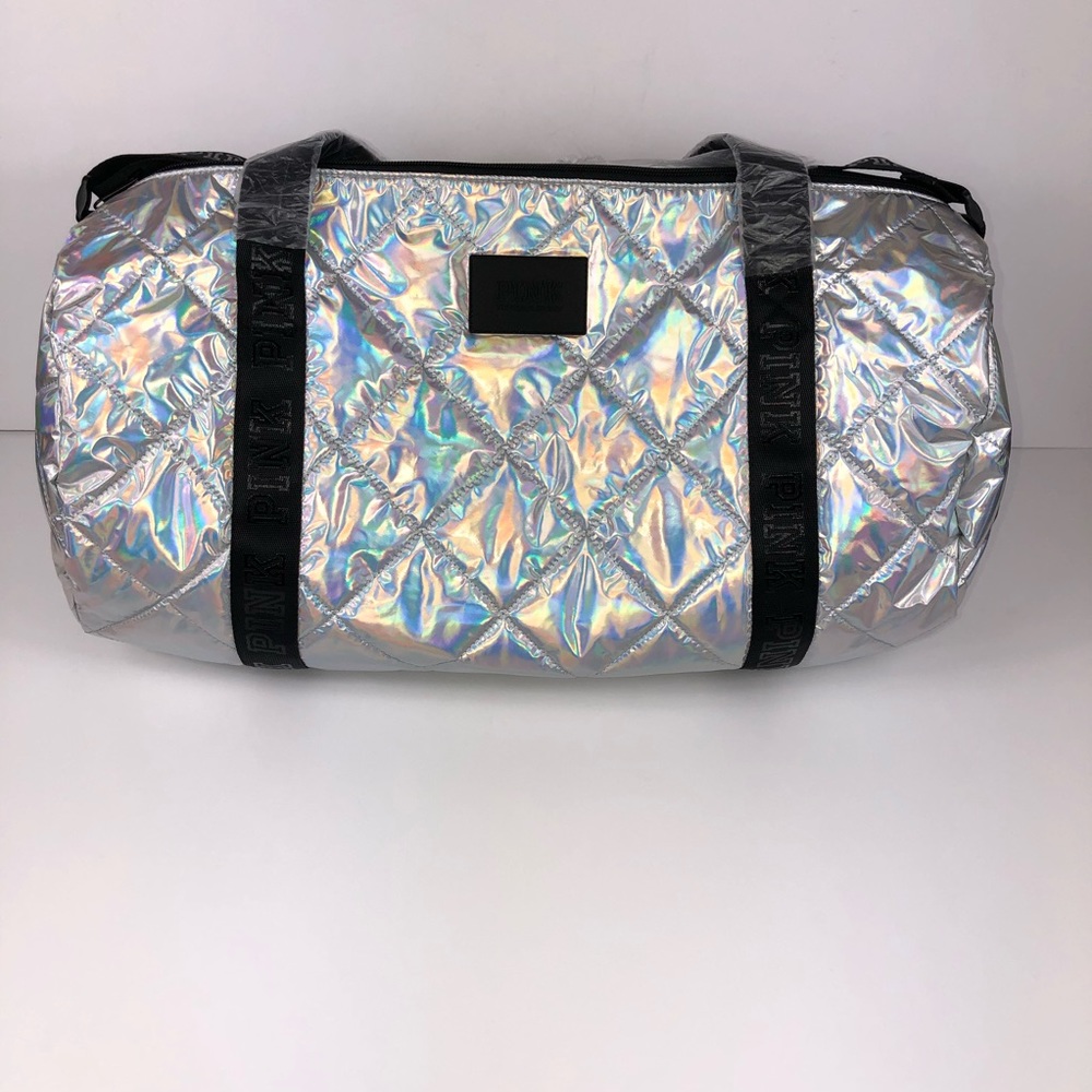 Victoria Secret Pink Brand Iridescent Duffle Bag
